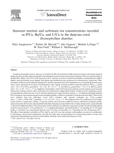 Seawater nutrient and carbonate ion concentrations recorded as P