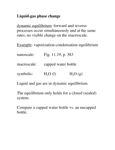 Liquid-gas phase change dynamic equilibrium: forward and reverse