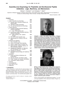 Assembly-Line Enzymology for Polyketide and Nonribosomal