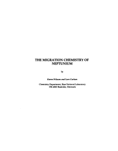 the migration chemistry of neptunium