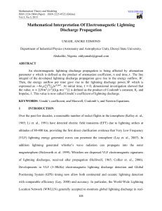 Mathematical Interpretation Of Electromagnetic Lightning Discharge