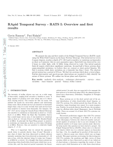 RApid Temporal Survey-RATS I: Overview and first results