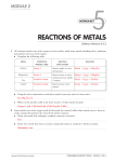 REACTIONS OF METALS
