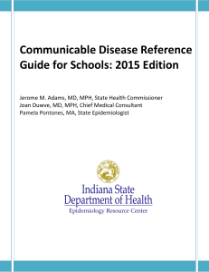 Communicable Disease Reference Guide for Schools: 2013 Edition