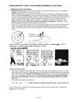 Physics Notes Ch 7 and 8 - Circular Motion, Equilibrium, and