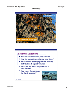 Chapter 52: Population Ecology