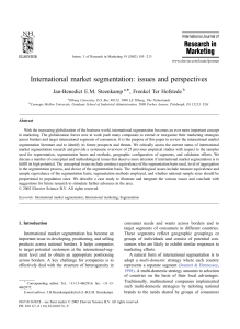 International market segmentation: issues and perspectives