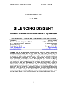 Silencing Dissent - Harvard Kennedy School