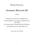 Praetorius, M. Syntagma Musicum (1619) Vol. 3, Ch. 9