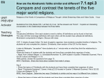 Compare and contrast the tenets of the five major world religions.