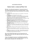 Student Guide to Animal and Plant Cells