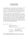 Factoring Trinomials The Expansion Method