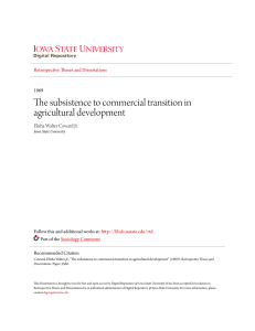 The subsistence to commercial transition in agricultural development