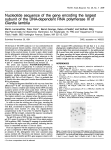 Nucleotide sequence of the gene encoding the