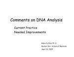 Comments on DNA Analysis