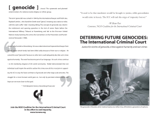 Deterring Future Genocides - Coalition for the International Criminal