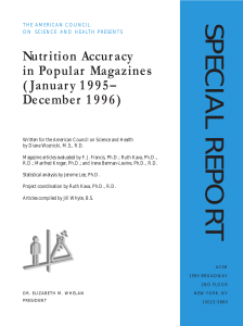 Nutrition Accuracy in Popular Magazines