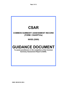 CSAR Guidance Document