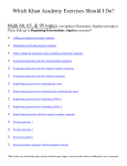 Which Khan Academy Exercises Should I Do?