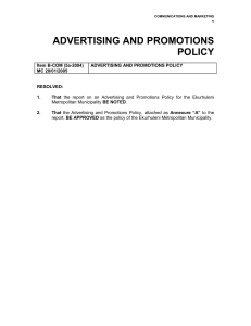 E 01a ADVERTISING AND PROMOTIONS POLICY