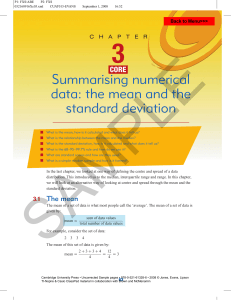 Summarising numerical data - Cambridge University Press