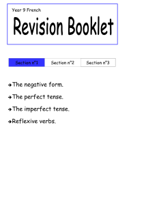 The negative form. The perfect tense. The imperfect tense. Reflexive