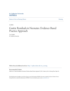Gastric Residuals in Neonates: Evidence-Based Practice