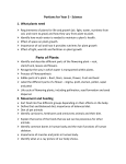 Portions for Year 3 - Science 1. What plants need Parts of Plants 2