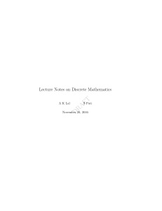 Lecture Notes on Discrete Mathematics