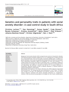 Genetics and personality traits in patients with social anxiety