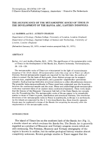 THE SIGNIFICANCE OF THE METAMORPHIC ROCKS OF TIMOR