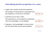 Calculating particle properties of a wave