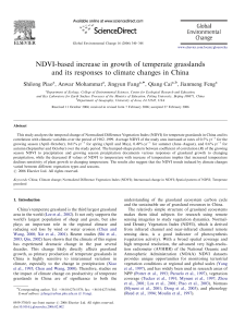 NDVI-based increase in growth of temperate grasslands and its