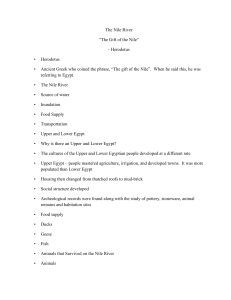 The Nile River “The Gift of the Nile”
