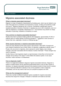 Migraine associated dizziness