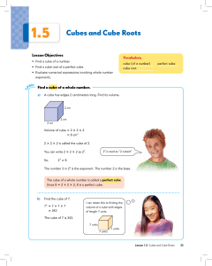 1.5 Cubes and Cube Roots