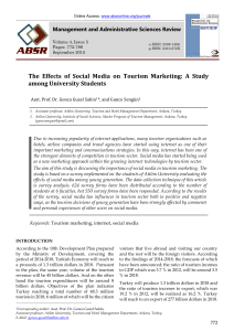 The Effects of Social Media on Tourism Marketing: A Study among