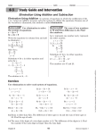 Study Guide and Intervention Elimination Using Addition and