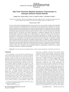 Side Chain Chemistry Mediates Backbone Fragmentation in