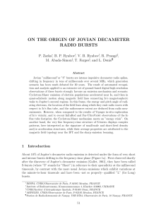 ON THE ORIGIN OF JOVIAN DECAMETER RADIO BURSTS