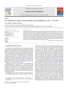 Do earthworms impact metal mobility and