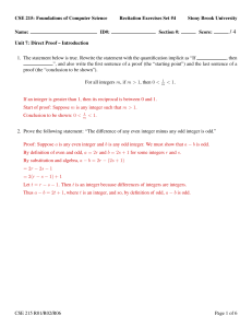 CSE 215: Foundations of Computer Science Recitation