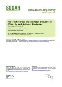 the contribution of Claude Ake