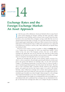 Exchange Rates and the Foreign Exchange Market: An Asset
