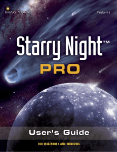 Starry Night Pro User`s Guide - Simulation Curriculum Support