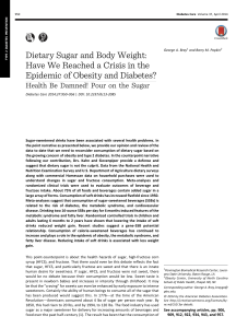 Dietary Sugar and Body Weight: Have We Reached