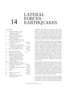 lateral forces— earthquakes