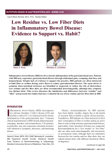 Low Residue vs. Low Fiber Diets in Inflammatory Bowel Disease