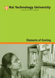 Elements of Costing - Department of Higher Education