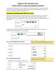 Algebra II SOL Calculator Prep Verify solutions using your graphing